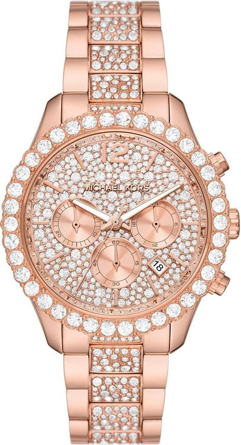 michael kors large layton rose gold watch|Oversized Layton Pavé Gold.